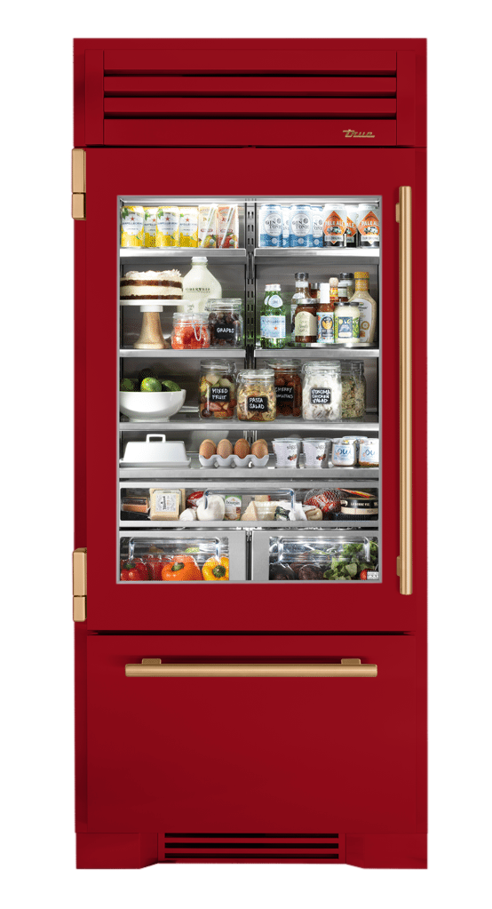 Refrigerator with Bottom Freezer, Left Hinged, Crimson, Gold Hardware TR36RBFLSGA193H08