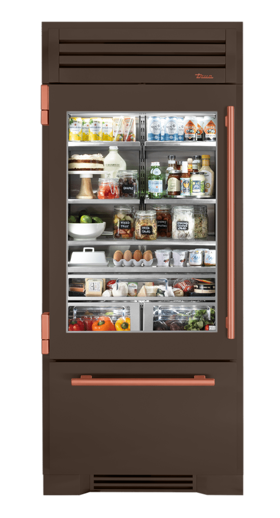 Refrigerator with Bottom Freezer, Left Hinged, Espresso, Copper Hardware TR36RBFLSGA305H03