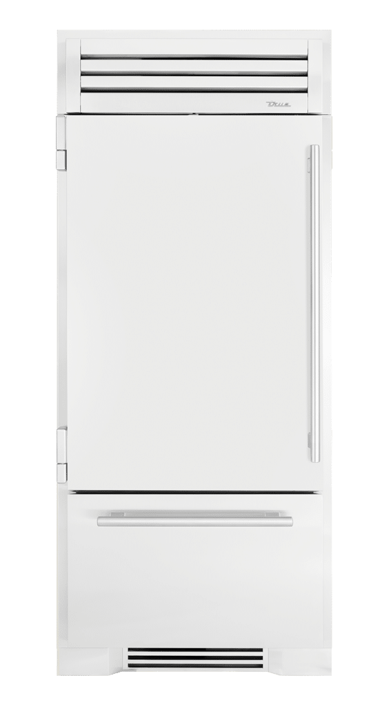 Refrigerator with Bottom Freezer, Left Hinged, Matte White, Chrome Hardware TR36RBFLSSA030H02