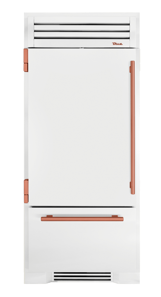 Refrigerator with Bottom Freezer, Left Hinged, Matte White, Copper Hardware TR36RBFLSSA030H03