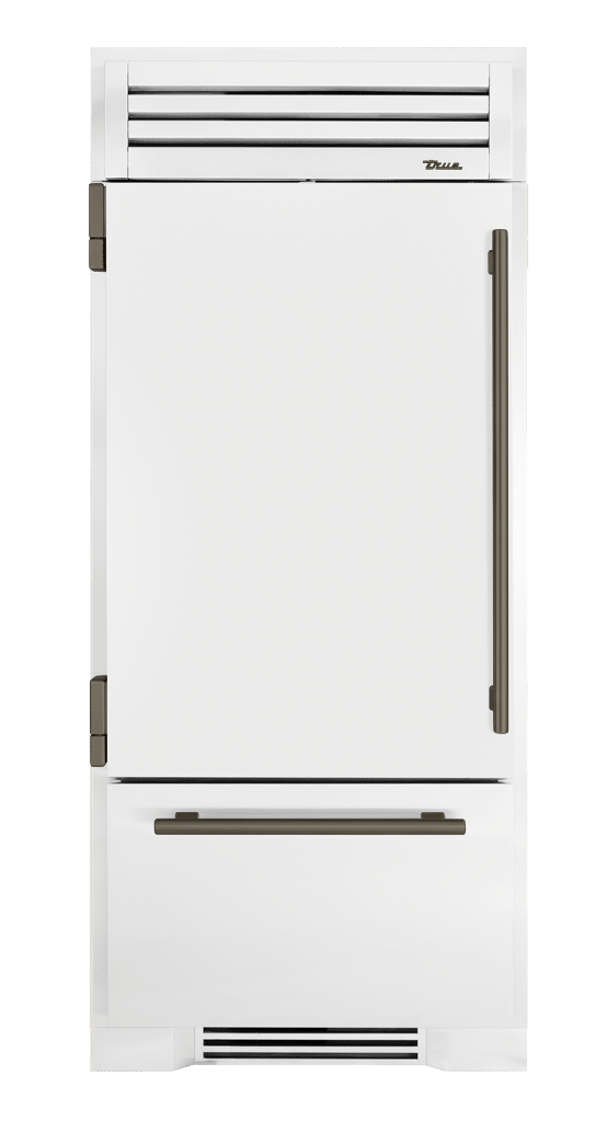 Refrigerator with Bottom Freezer, Left Hinged, Matte White, Pewter Hardware TR36RBFLSSA030H05