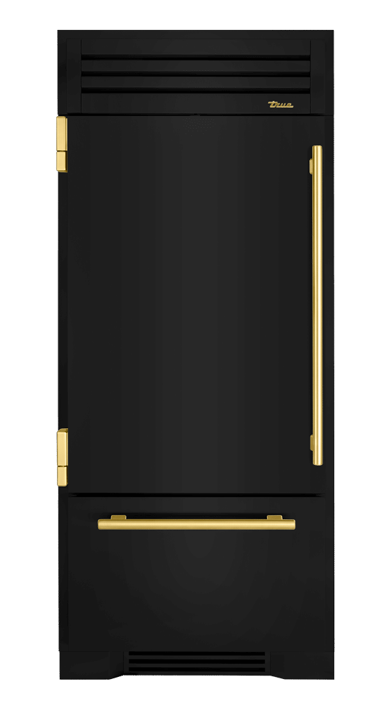 Refrigerator with Bottom Freezer, Left Hinged, Gloss Black, Brass Hardware TR36RBFLSSA044H01