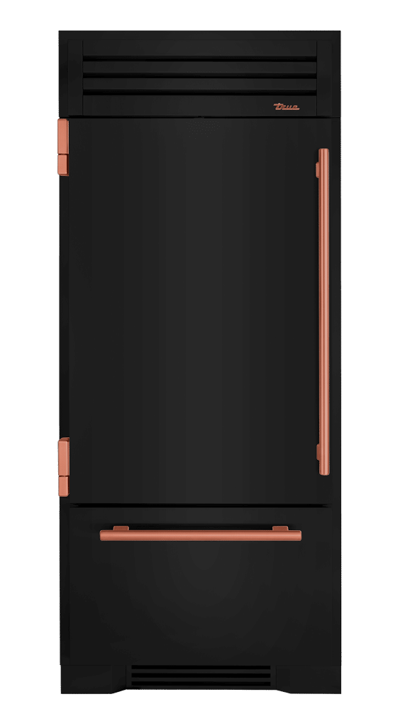 Refrigerator with Bottom Freezer, Left Hinged, Gloss Black, Copper Hardware TR36RBFLSSA044H03
