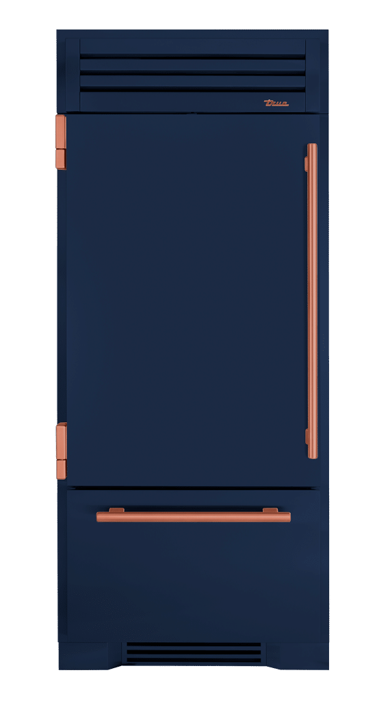 Refrigerator with Bottom Freezer, Left Hinged, Cobalt, Copper Hardware TR36RBFLSSA078H03