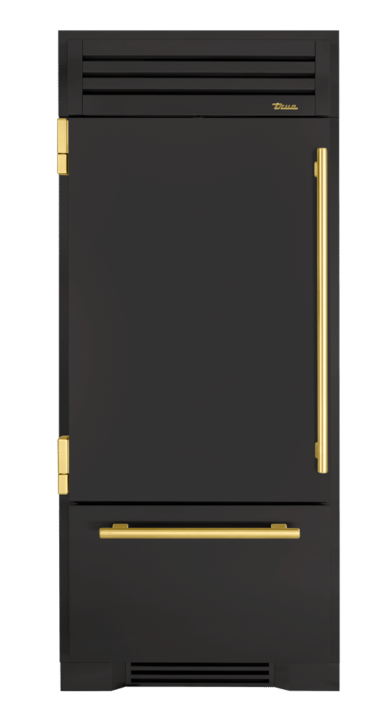 Refrigerator with Bottom Freezer, Left Hinged, Ultra Matte Black, Brass Hardware TR36RBFLSSA085H01