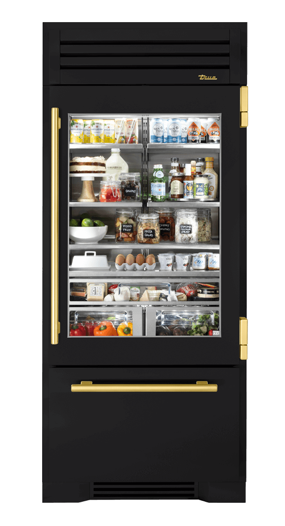 Refrigerator with Bottom Freezer, Right Hinged, Matte Black, Brass Hardware TR36RBFRSGA027H01