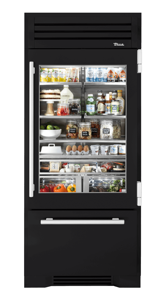 Refrigerator with Bottom Freezer, Right Hinged, Matte Black, Chrome Hardware TR36RBFRSGA027H02