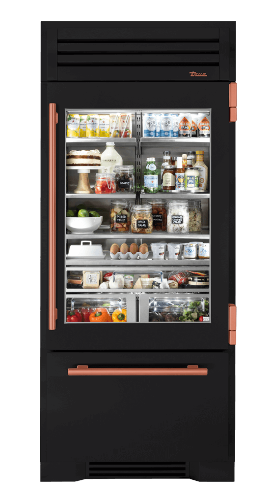 Refrigerator with Bottom Freezer, Right Hinged, Matte Black, Copper Hardware TR36RBFRSGA027H03