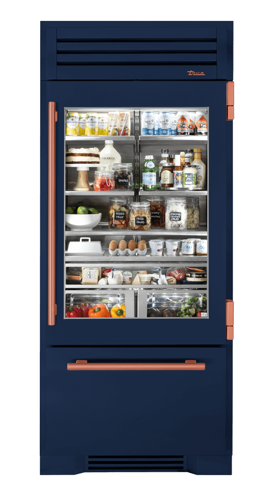 Refrigerator with Bottom Freezer, Right Hinged, Cobalt, Copper Hardware TR36RBFRSGA078H03