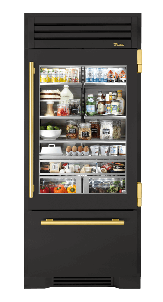 Refrigerator with Bottom Freezer, Right Hinged, Ultra Matte Black, Brass Hardware TR36RBFRSGA085H01