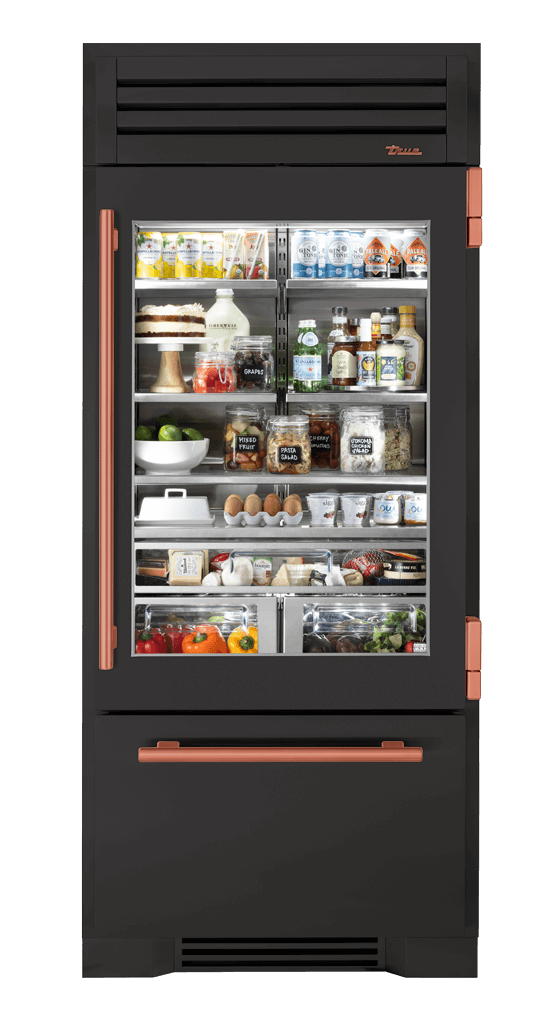 Refrigerator with Bottom Freezer, Right Hinged, Ultra Matte Black, Copper Hardware TR36RBFRSGA085H03