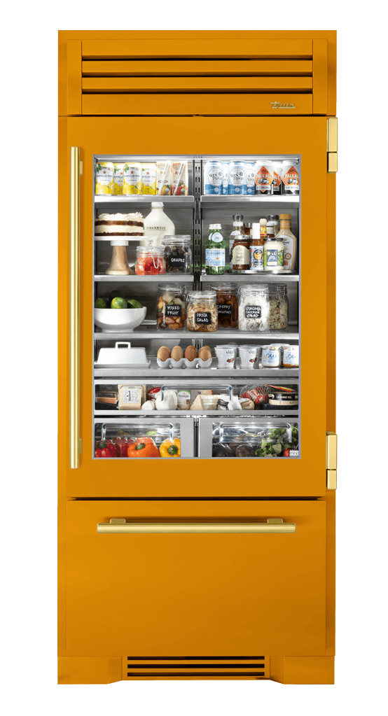 Refrigerator with Bottom Freezer, Right Hinged, Saffron, Brass Hardware TR36RBFRSGA103H01