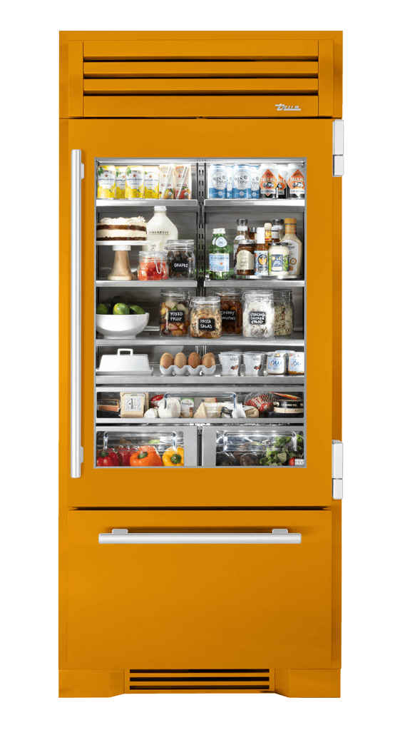 Refrigerator with Bottom Freezer, Right Hinged, Saffron, Chrome Hardware TR36RBFRSGA103H02