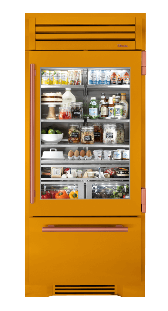 Refrigerator with Bottom Freezer, Right Hinged, Saffron, Copper Hardware TR36RBFRSGA103H03