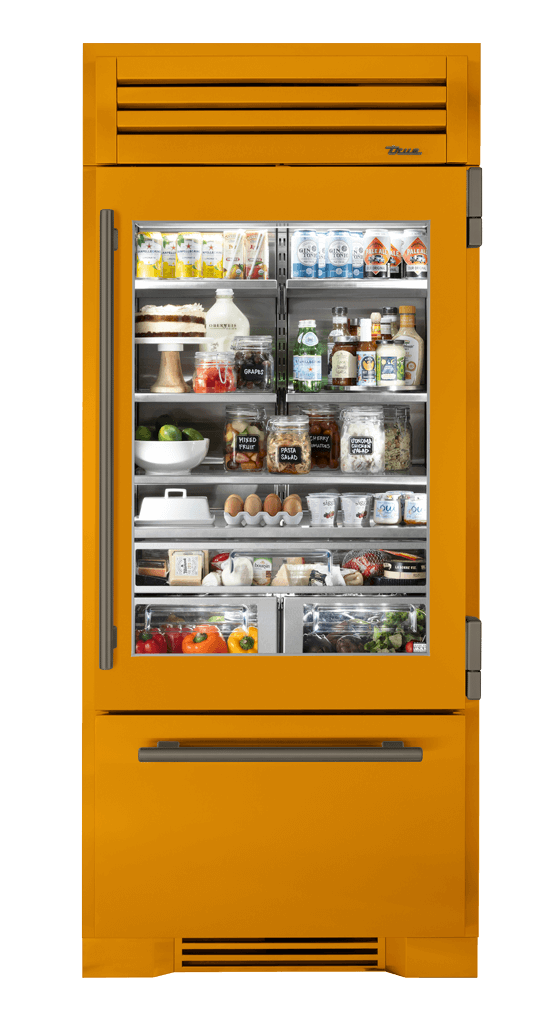 Refrigerator with Bottom Freezer, Right Hinged, Saffron, Pewter Hardware TR36RBFRSGA103H05