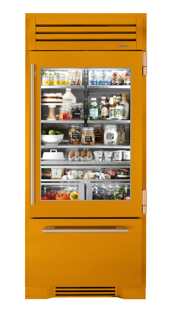 Refrigerator with Bottom Freezer, Right Hinged, Saffron, Gold Hardware TR36RBFRSGA103H08