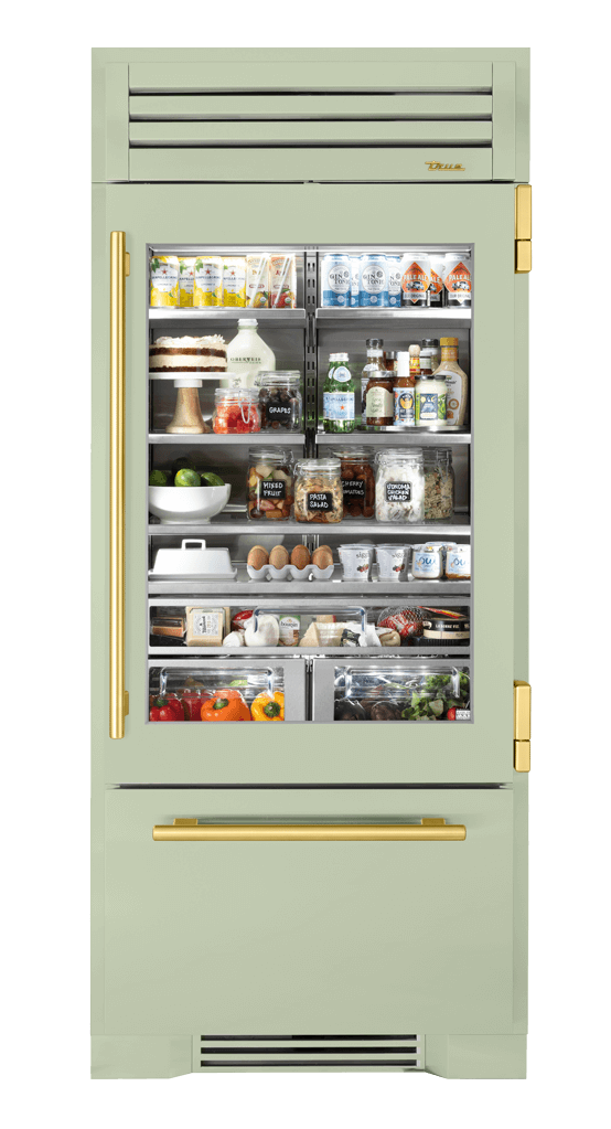 Refrigerator with Bottom Freezer, Right Hinged, Sage, Brass Hardware TR36RBFRSGA129H01