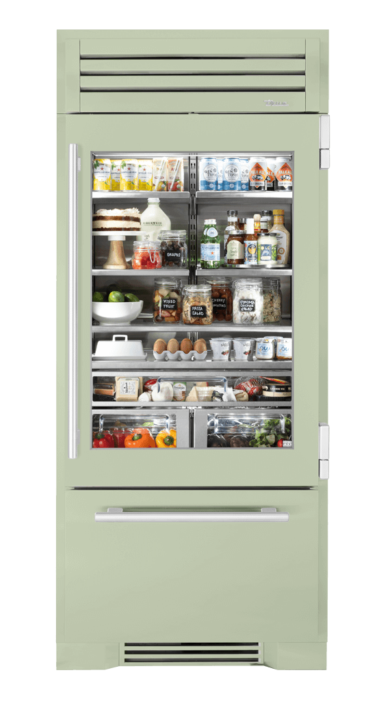 Refrigerator with Bottom Freezer, Right Hinged, Sage, Chrome Hardware TR36RBFRSGA129H02