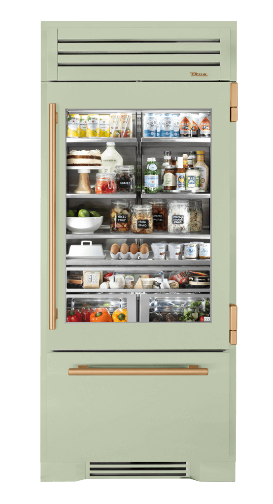 Refrigerator with Bottom Freezer, Right Hinged, Sage, Gold Hardware TR36RBFRSGA129H08