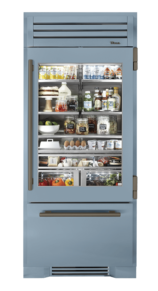 Refrigerator with Bottom Freezer, Right Hinged, Bluestone, Pewter Hardware TR36RBFRSGA152H05