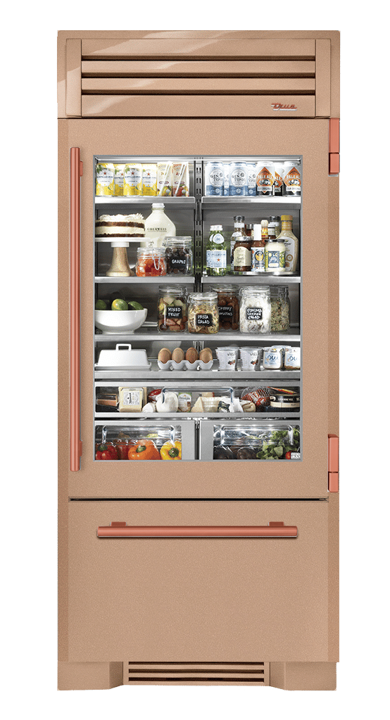 Refrigerator with Bottom Freezer, Right Hinged, Champagne, Copper Hardware TR36RBFRSGA179H03