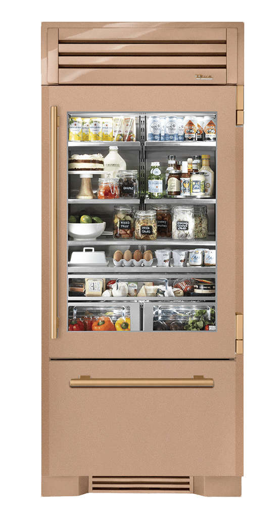 Refrigerator with Bottom Freezer, Right Hinged, Champagne, Gold Hardware TR36RBFRSGA179H08