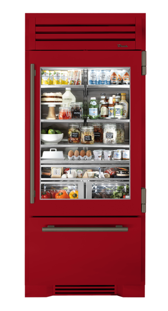 Refrigerator with Bottom Freezer, Right Hinged, Crimson, Pewter Hardware TR36RBFRSGA193H05