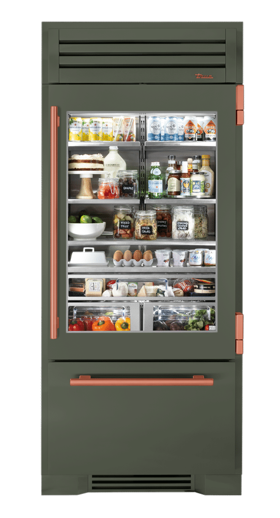 Refrigerator with Bottom Freezer, Right Hinged, Olive, Copper Hardware TR36RBFRSGA238H03