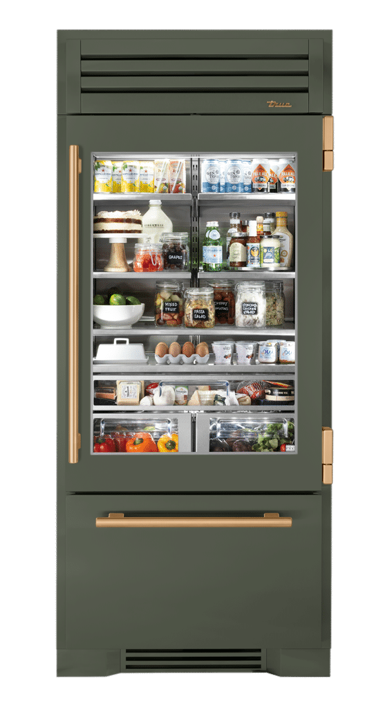 Refrigerator with Bottom Freezer, Right Hinged, Olive, Gold Hardware TR36RBFRSGA238H08