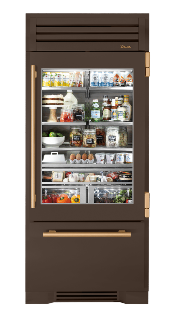 Refrigerator with Bottom Freezer, Right Hinged, Espresso, Gold Hardware TR36RBFRSGA305H08