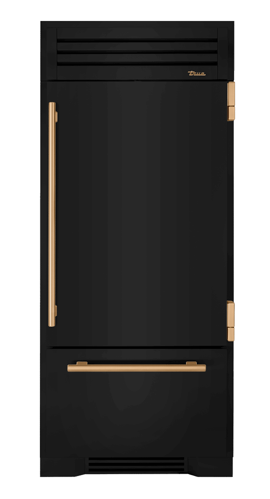 Refrigerator with Bottom Freezer, Right Hinged, Gloss Black, Gold Hardware TR36RBFRSSA044H08