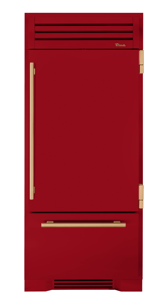 Refrigerator with Bottom Freezer, Right Hinged, Crimson, Gold Hardware TR36RBFRSSA193H08