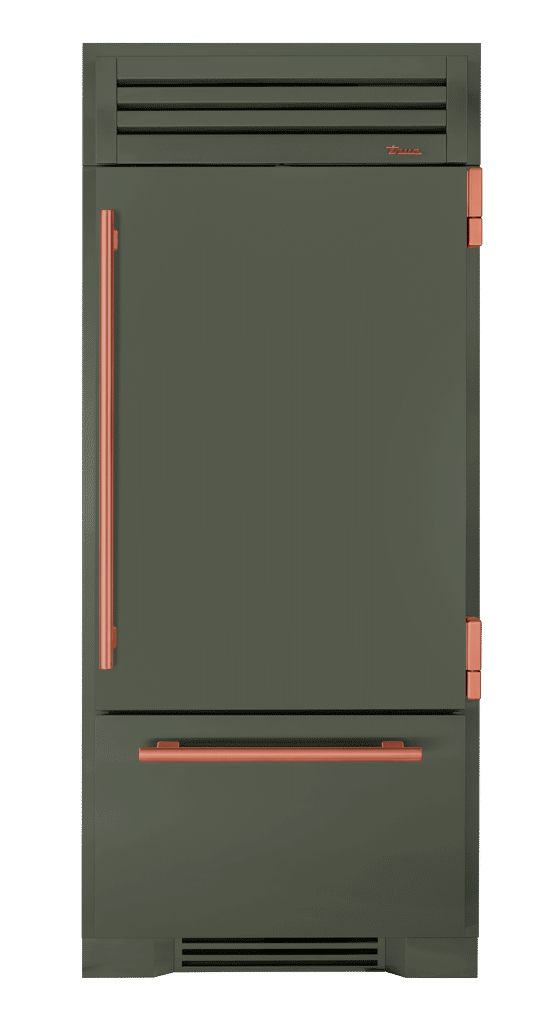 Refrigerator with Bottom Freezer, Right Hinged, Olive, Copper Hardware TR36RBFRSSA238H03