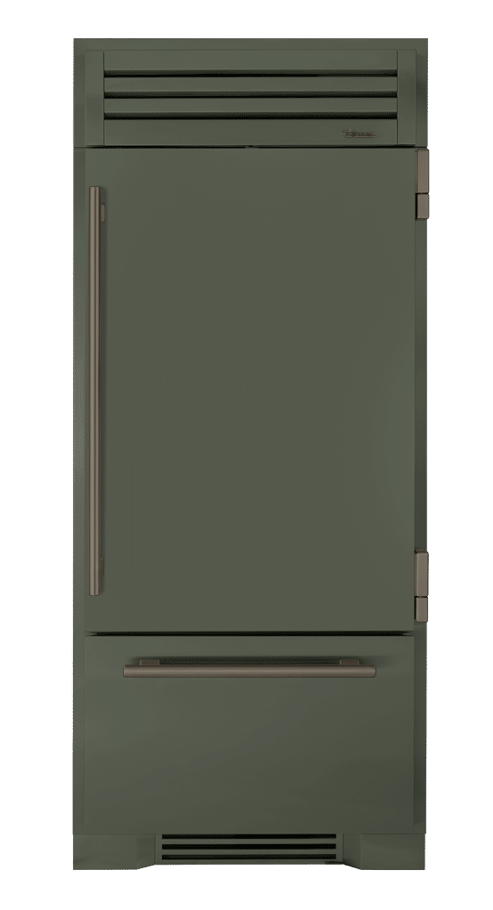 Refrigerator with Bottom Freezer, Right Hinged, Olive, Pewter Hardware TR36RBFRSSA238H05