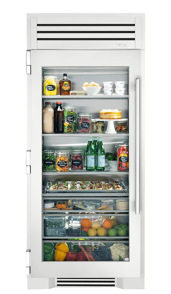 Refrigerator Column, Left Hinged, Matte White, Chrome Hardware TR36REFLSGC030H02