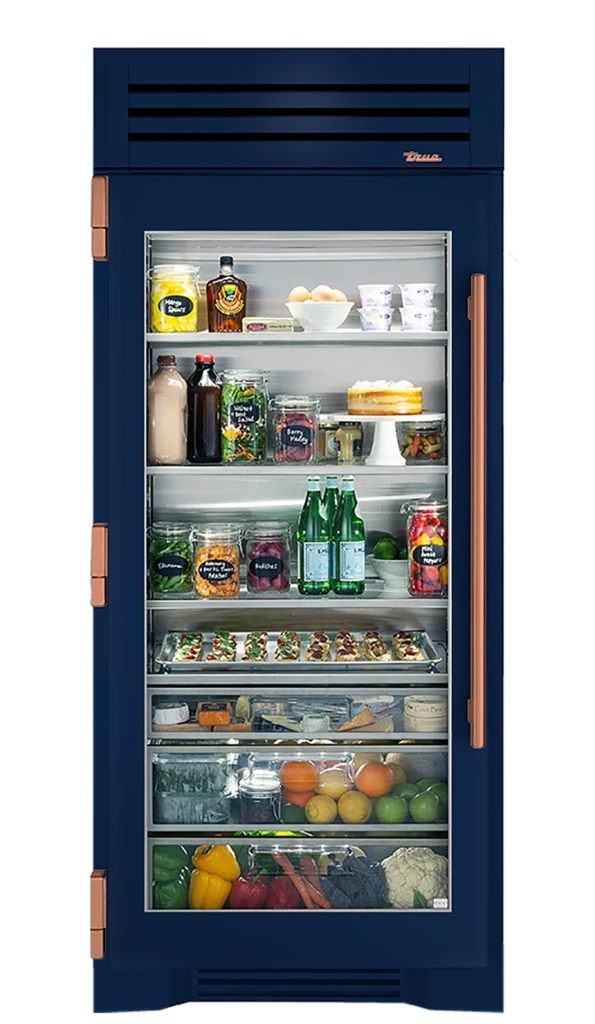 Refrigerator Column, Left Hinged, Cobalt, Copper Hardware TR36REFLSGC078H03