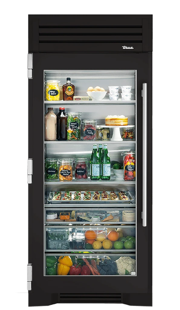 Refrigerator Column, Left Hinged, Ultra Matte Black TR36REFLSGC085H04