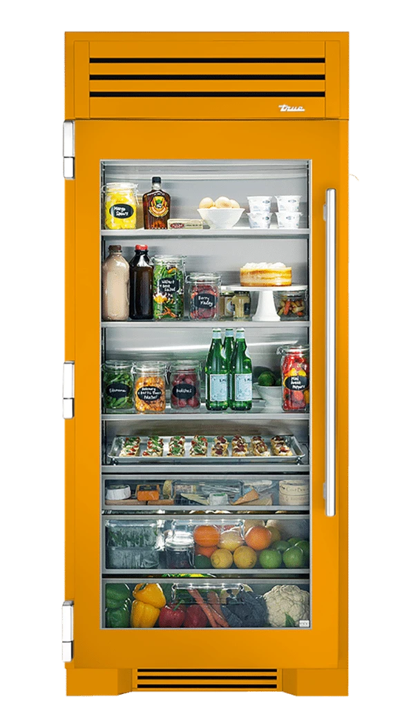 Refrigerator Column, Left Hinged, Saffron, Chrome Hardware TR36REFLSGC103H02