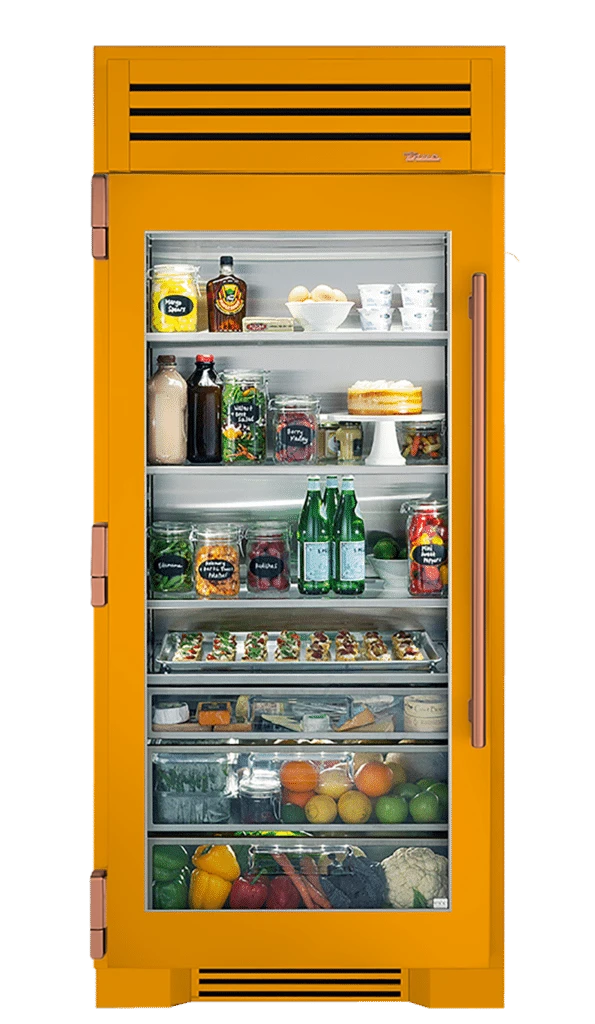 Refrigerator Column, Left Hinged, Saffron, Copper Hardware TR36REFLSGC103H03