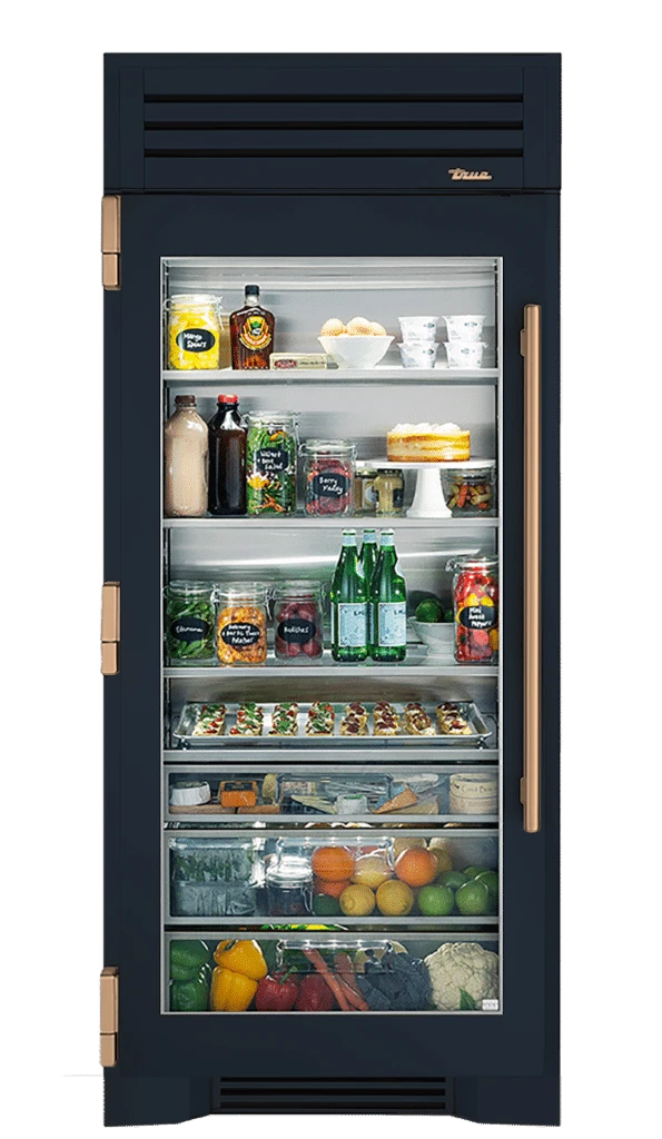 Refrigerator Column, Left Hinged, Juniper, Gold Hardware TR36REFLSGC104H08