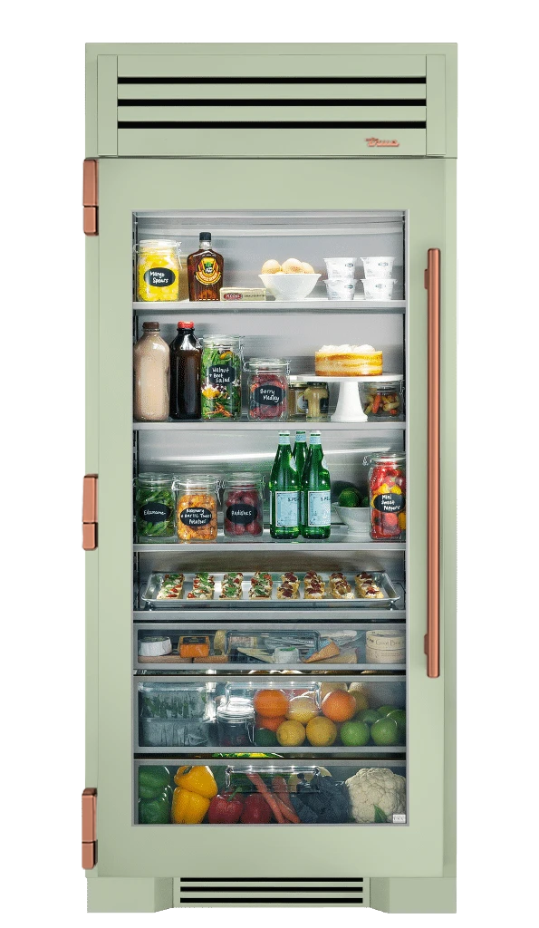 Refrigerator Column, Left Hinged, Sage, Copper Hardware TR36REFLSGC129H03