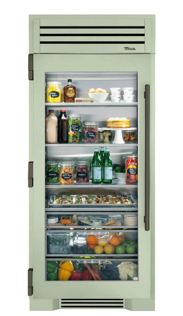 Refrigerator Column, Left Hinged, Sage, Pewter Hardware TR36REFLSGC129H05