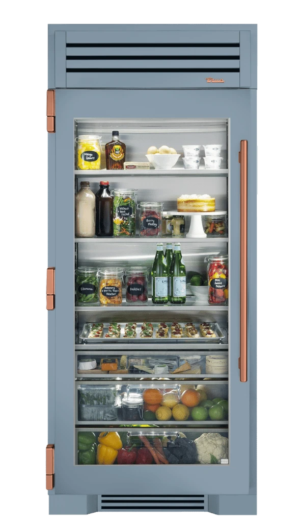 Refrigerator Column, Left Hinged, Bluestone, Copper Hardware TR36REFLSGC152H03