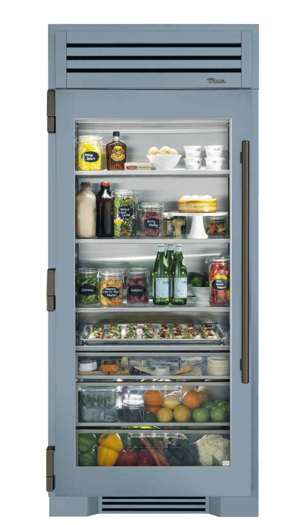 Refrigerator Column, Left Hinged, Bluestone, Pewter Hardware TR36REFLSGC152H05
