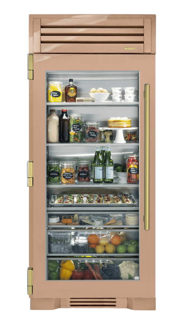 Refrigerator Column, Left Hinged, Champagne, Brass Hardware TR36REFLSGC179H01
