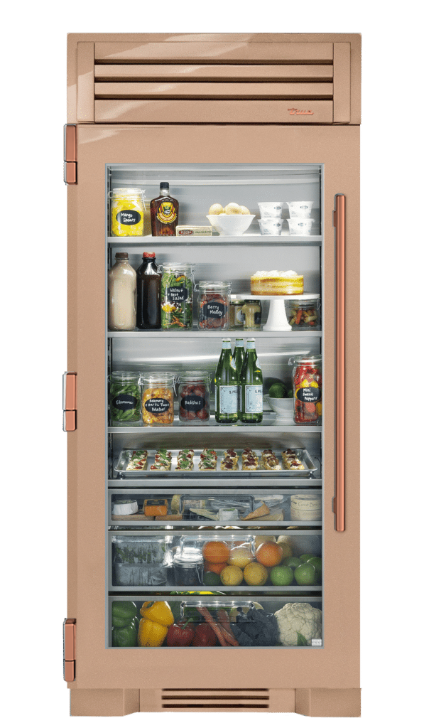 Refrigerator Column, Left Hinged, Champagne, Copper Hardware TR36REFLSGC179H03
