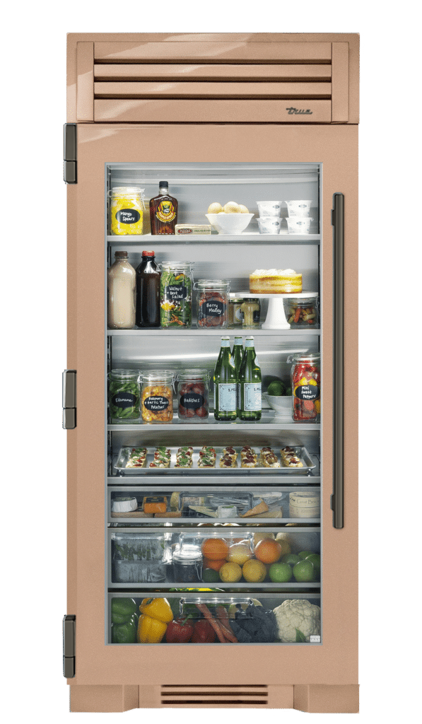 Refrigerator Column, Left Hinged, Champagne, Pewter Hardware TR36REFLSGC179H05