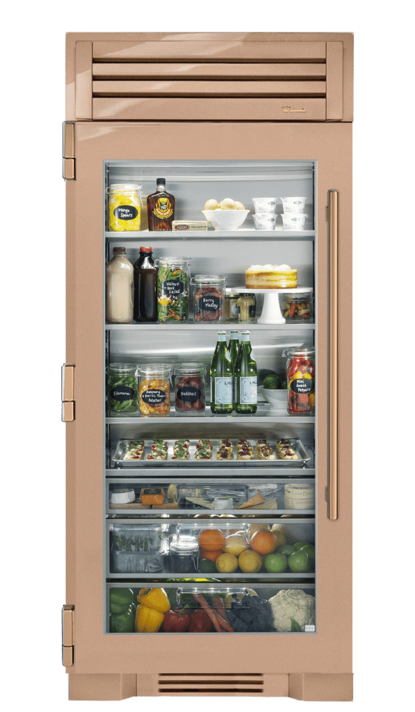 Refrigerator Column, Left Hinged, Champagne, Gold Hardware TR36REFLSGC179H08