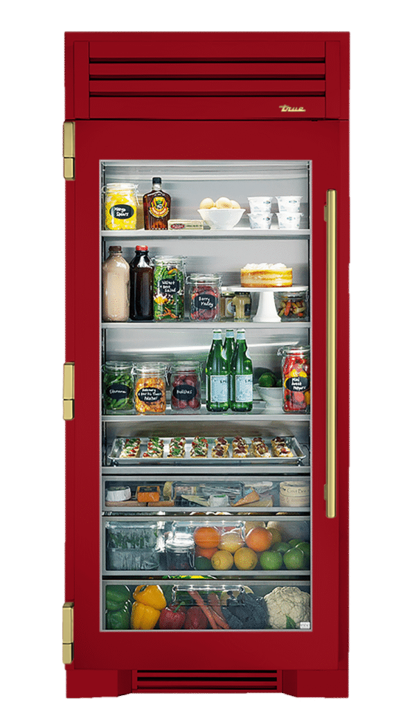 Refrigerator Column, Left Hinged, Crimson, Brass Hardware TR36REFLSGC193H01