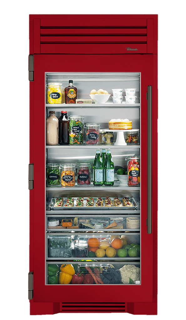 Refrigerator Column, Left Hinged, Crimson, Pewter Hardware TR36REFLSGC193H05